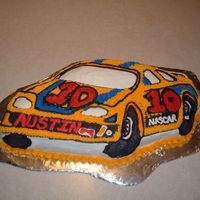 Nascar Cake Nascar shaped pan cake I made for my nephew's 10th birthday.