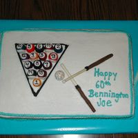 Birthday Cake - Pool Theme The pool balls were made w/ gumballs and gum paste with royal icing for the numbers. The cue sticks were wooden dowels covered in melting...