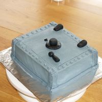 Bank Vault Cake A friend of mine has a running joke about a bank vault so I made this cake for her. It is all buttercream other than the blank parts- those...