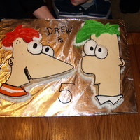 Phineas & Ferb I made these cakes the other day for my son's 5th birthday. He really wanted Phineas & Ferb. Phineas is white cake & Ferb is...