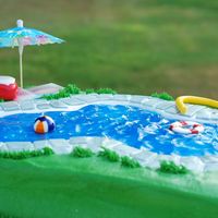 Pool Party Got the idea from odm_post and only made a few changes. BC and fondant accents. 11x15 cake. It was a huge hit!