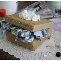 First Gift Box Cake My first gift box cake. Chocolate cake with chocolate icing covered in fondant.