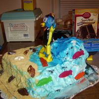 Picture Of Finished Birthday Cake. It took forever but it was fun. Most important my son loved it. That's all that matter to me.