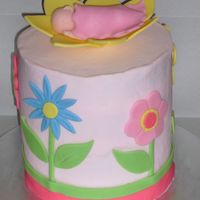 Flower Shower Baby shower cake done to match a quilt that was going to be used in the baby's room.