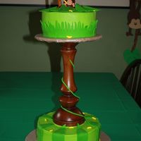 Monkey Cake Cake for my son's monkey party. Had to alter my design a bit as I could not figure out how to make my original design work....