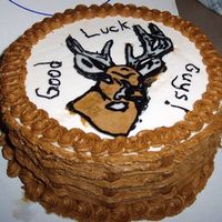 Firt Day Of Deer Season Cake I made this for my husband and son to take to the deer camp for a big opening weekend hunt. It was my first attempt at an all buttercream...