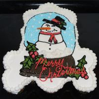 Snowman Snowglobe Cupcake Cake Thanks to tripletmom for the idea. This is a small cupcake cake for my son's cub scout den Christmas party. I also used a real carrot...