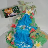 Aloha Waterfall Tiered Cake Here was my 40th Birthday cake for myself. Talk about the party that didn't happen. I didn't care if there was no party I still...
