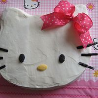 Hello Kitty White Cake w/buttercream. Bow is real ribbon.