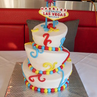 Married In Las Vegas Las Vegas Cake, choc mud and choc ganashe, fondant details and hand made gumpaste sign