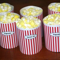 Popcorn Buckets The cupcakes are made using the Wilton 6-cup Jumbo Muffin Pan. They were frosted in Bettercreme. The 'popcorn' on top was made...