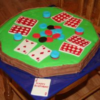 Poker Cake Cake has buttercream frosting and mmf accents.