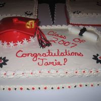 Graduation Cake This is the first cake I've posted. Please give me your honest opinion. I'm self taught and I know I need more practice ;-) I&#...