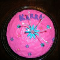 Bright Birthday Cake (My First Cake!) Made for my little sister's 13th birthday. The only request was bright colors! Her twin sister's cake used most of the same...