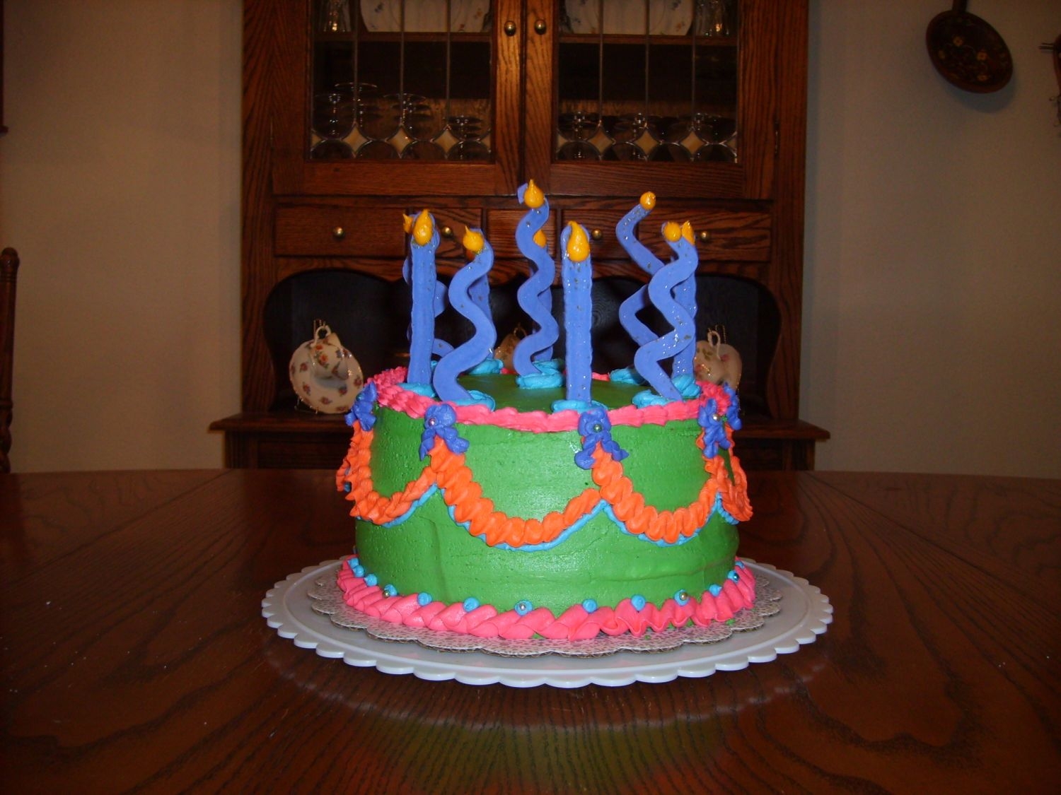 Happy Birthday This cake originally started out as a crooked cake but as you can see, isn't. Check out cake disasters for the whole story. It is a...