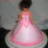 Doll Cake First time I made a doll cake...Buttercream frosting, pink "trim", wonderform pan.