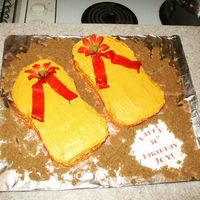 Flip Flop Cakes This was for my SILs bday. She was forced to spend her 30th at our mother-in-laws so I made this cake as a suprise for her. She loved it...