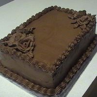 All Chocolate This was a cake I made for my husband who is a chocoholic. It is a chocolate cake with chocolate BC icing.