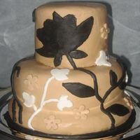 Graphic Flowers And Leaves A background pattern I found on a website... had trouble with black MMF as it lost all elasticity. The cake was delicious anyway! 4" (...