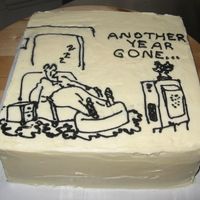 Another Year Gone... Made for my FIL who loves his la-z-boy!. Chocolate cake with fresh cherries. My buttercream was 'off' - I think because it was...