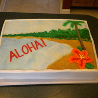 Aloha! 12 x 18 sheet cake with a tropical theme for a local Toastmasters group.
