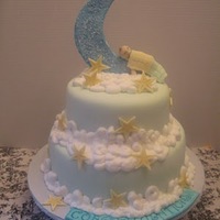 Baby Moon Cake Baby shower cake for a boy - can't remember where I found the original idea - Thanks to whoever it was!