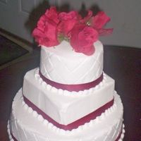 Red Rose Wedding Cake three tier wedding cake