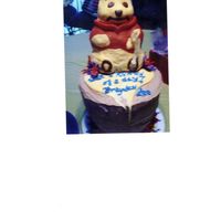 Winnie The Pooh This is wiinie the pooh eating honey from a honey pot. The honey runs over the side. pot is chocalate frosting and pooh is covered in...