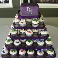 Square Cupcake Tower W/square Cake Top This was for a bride and groom who wanted something fun and unique for their wedding! She is from the US and he is from Ireland so they...