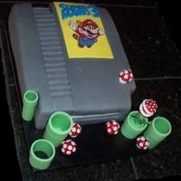 Super Mario Replica of a Super Mario NES game cassette. Pic of Mario is choc transfer