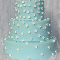 Spring Blossom Wedding Cake Nearly 200 apple blossoms cover this "Tiffany Box" color cake.