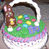 Easter Basket Easter basket B/C with Devils food, Fondant handle, basket weave.