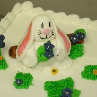 Close Up- Fondant Rabbit Close up of Fondant Rabbit on cake.