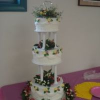 Aniversary Cake vbc frosting, fondant accents.