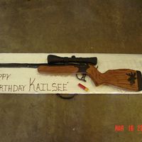 Gun I made this for my friend's daughter. Everything is edible. My hubby helped me alot with this one. He wanted to add the "wood...