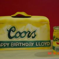 Coors I made this for a friend's Dad. Very fun. I was nervous to airbrush on the cake. The beer can is made of RKT.