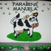 Cow Cake All BC with fondant flowers...New cake recipe and it is delicious...Let me know what you think...It has been a super busy cake weekend this...