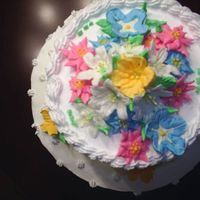 Garden Cake Two tier cake with whipped topping