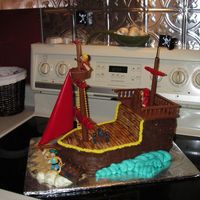 Pirate Ship Birthday Cake I used the pirate ship birthday cake kit to make this for my son's best friends birthday last weekend. I was in a hurry and would have...