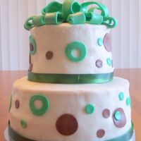 Green And Brown Birthday Cake This is my first stacked cake. I made it for a friend's birthday party. It was a bit of a disaster, I had gotten the icing so smooth...