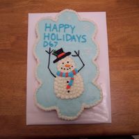 Snowman Cupcake Cake My first cupcake cake! I took this to a holiday potluck at work. The cupcakes are french vanilla filled with lemon buttercream.