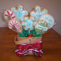 Christmas Cookie Bouquet One of my first cookie bouquets! I made these for Christmas presents this year.