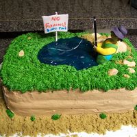 Gone Fishin' My first try at a guy-themed birthday cake. This is a yellow cake with lemon curd.