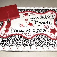 Randi's Graduation Cake Randi liked the my bridal shower cake so much she told her mom I needed to do her graduation cake. Her mom wante cap and tassle in red,...