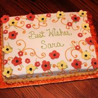 Fall Shower A fall shower, decorated similar to the invitation. Royal icing flowers on buttercream.