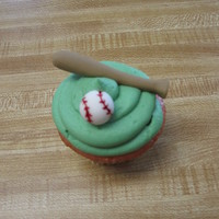 Baseball Cupcake made these for my sons birthday to take to school as treats for class