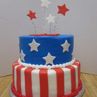 Patriotic American Birthday Cake 
