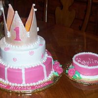 Princess Birthday Cake My first gumpast crown and pearls. Needs work I know, but I was proud of it. How do you get those darn pearls all the same size and...