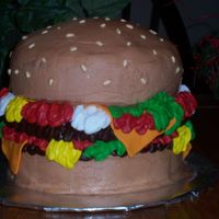 Hamburger Cake I did this cake for my 15 year old nephew because his favorite food is hamburgers. This is my first attempt at a hamburger cake. It is a...