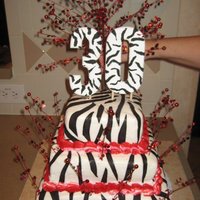 30Th Birthday Buttercream - red and white. Black is fondant.
